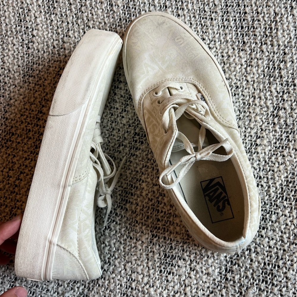 white vans. cool design slightly worn